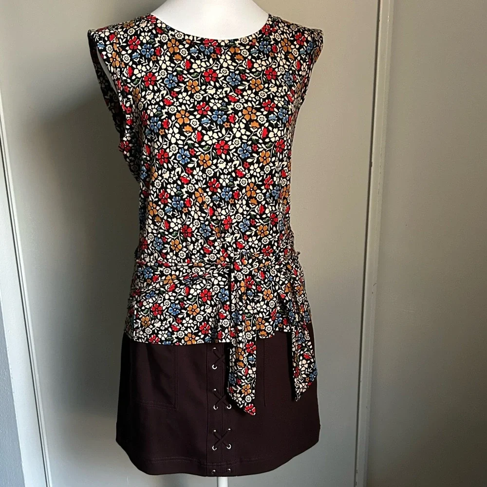 Maeve by Anthropologie Cap Sleeve Floral Print Tie Waist Back Wrap Blouse - Picture 14 of 14